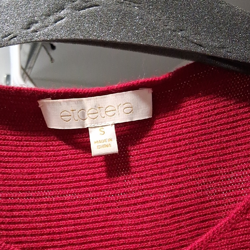 Etcetera Red 3/4 Length Neck Sweater - Picture 2 of 2